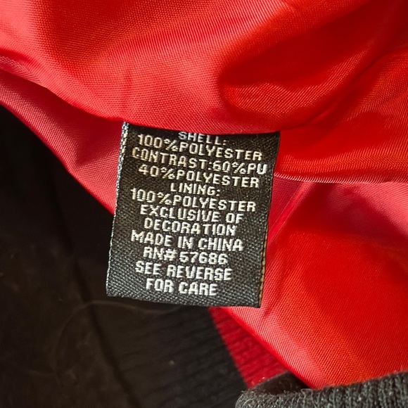 Trendy Black Varsity Jacket with Red NY Logo - Picture 6 of 12